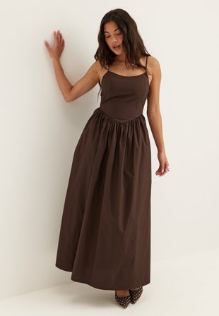 ONLY - Onllikara Strap Waist Long Dress - Shopping Bag