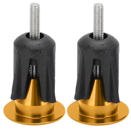 2 ST Guld Cykelstyre Ändplugg för Mountainbike och Landsvägscyklar