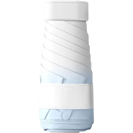 Mini reise solparaply for veske, liten kompakt UV-paraplybeskyttelse sol, lett bærbar parasollparaply vindtett, gradient himmelblå