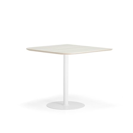 Barbord METRIC, rundade hörn, 1000x1000x900 mm, vit/ask