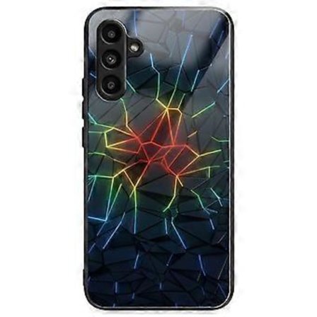 Deksel til Samsung Galaxy A15 4G/5G med herdet glass og mønsterdesign (Geometri)