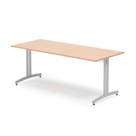 Kantinentisch SANNA, 1800x800x720 mm, silber/buche