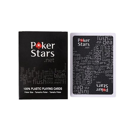 Svart 1 stk, Pokerstars spillekort - 100% plast svart