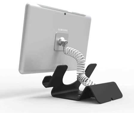 COMPULOCKS Universal Tablet Holder with Coiled Cable Lock stativ - for nettbrett - svart