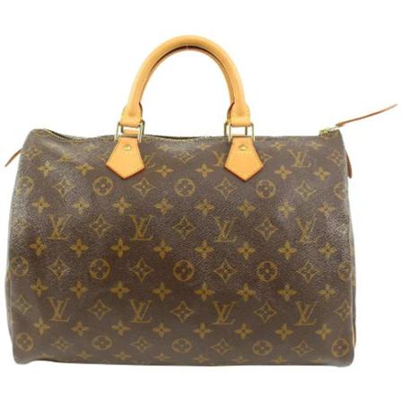Louis Vuitton Vintage Pre-owned Speedy 35 Monogram HandTas , Bruin , Dames , Maat: ONE Size Vintage Tassen