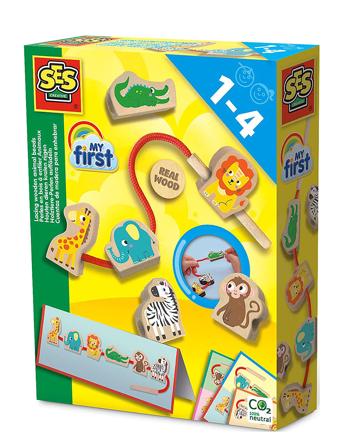 My First - Lacing Wooden Animals Toys Creativity Drawing & Crafts Craft Craft Sets Multi/patterned SES Creative