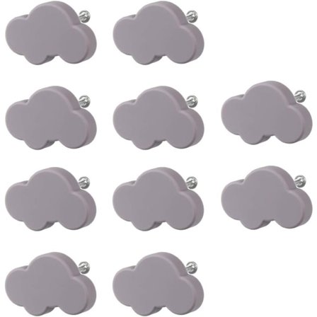 10 stk. (Grå) Møbelknotter for barn, tegneserie skyform skapknott håndtak, søte barneskuff knotter for skap