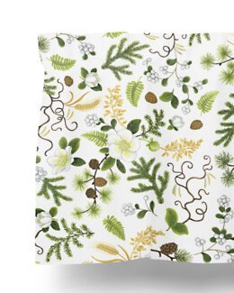 Kappemetervare Granvar og blomst Hvit