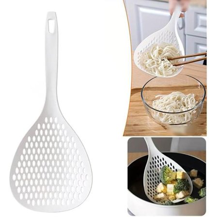 Pastasi med langt håndtag - Si-øse, pasta-dræner, vask frugt og grønt, si med håndtag, si-kurv, si og server (pastasi)