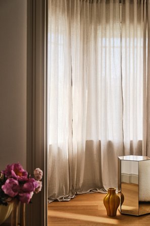 Jotex - Gardin Med Multifunksjonsbånd 2-pk Beige - HANNAH - Kjøp Multifunksjonsgardiner hos Jotex