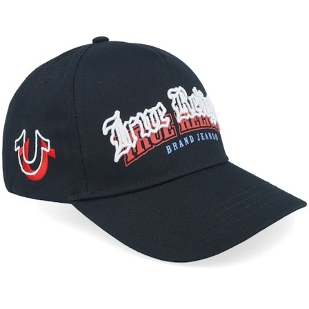 True Religion - Sort adjustable Kasket - Tr Double Print Hat Black A-frame Adjustable @ Hatstore