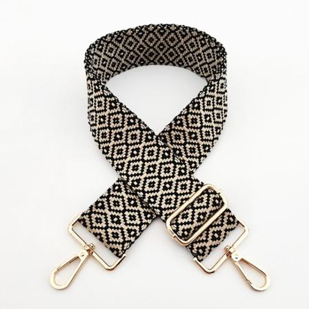 Olkahihnat, 5 cm leveät, säädettävät, brodeeratut puuvillahihnat - Perfet Black