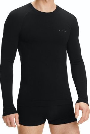 Falke Men's Light Longsleeve Wool Tech Shirt Regular Men base layer tops Black S