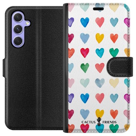 Yhteensopiva Lompakkokotelo Samsung Samsung Galaxy A54 Cactus and Friends - Watercolor Love Grid