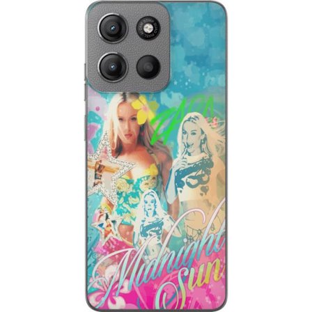 Yhteensopiva Puhelinkuori Motorola Moto G15 Power Seikkailumaailma Steve, Creeper ja eläimillä värikkäässä palikkagrafiikassa