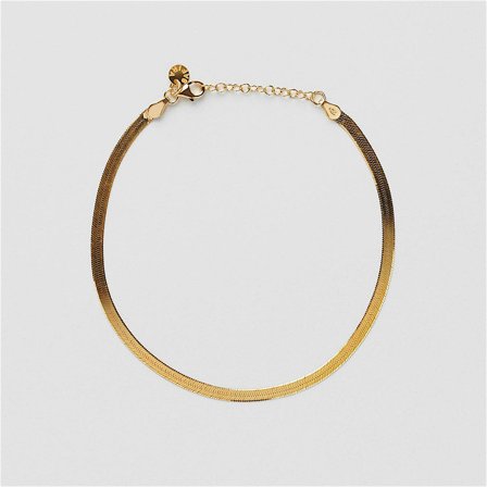 Herringbone Fotlänk - 18K GULDPLÄTERAT STERLING SILVER - Safira