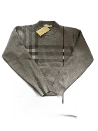 Beige rutig stickad tröja Burberry