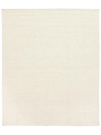 Handloom Flat 250X300 Stort Naturhvitt Ensfarget Ullteppe