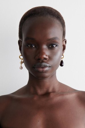 COS Women's Twisted Hoop Charm Earrings in Gold-coloured