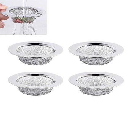 4 stk rustfritt stål vaskfilter, 7,5 cm avløpsfilter, vasksil, kjøkkenvasksil