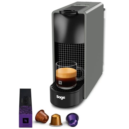 Nespresso by Sage SEC 220 Essenza Mini kapselmaskine, grå | KitchenOne