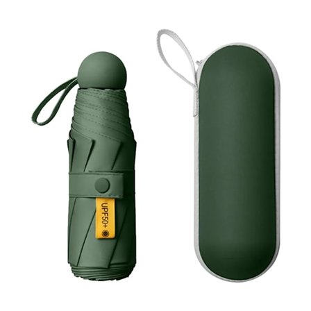 Mini Ultralight Paraply Solficka Paraply 5 Fällbart Parasol Paraplyer Anti-UV Solskydd (Grön)