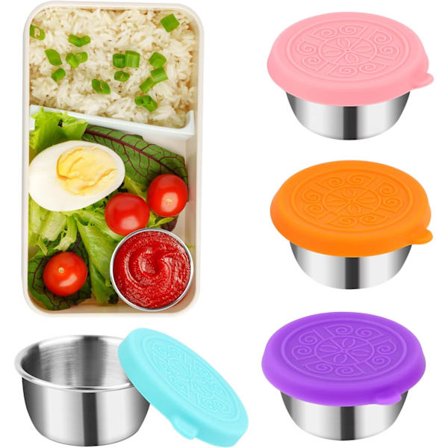 4 stk. Dressingbeholder Sauskopper, Rustfritt Stål Sausbeholder med