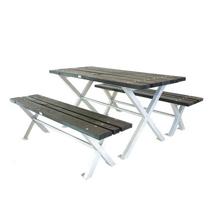 Eden Wood Stella EW 50018-8 Matgrupp bord, bänkar Svart, Utemöbler