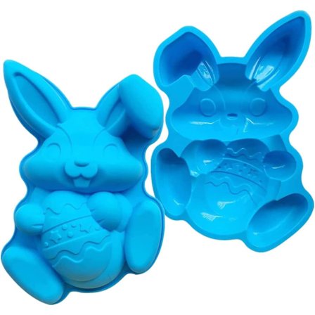 2 stk. silikone påskeæg forme - kanin - stor størrelse - forme
