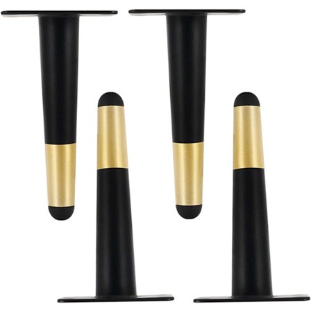 4 st svarta lätta lyxiga soffben, enkla bordsben, M