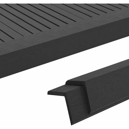 Terrassvinkellister 5 st WPC 170 cm svart