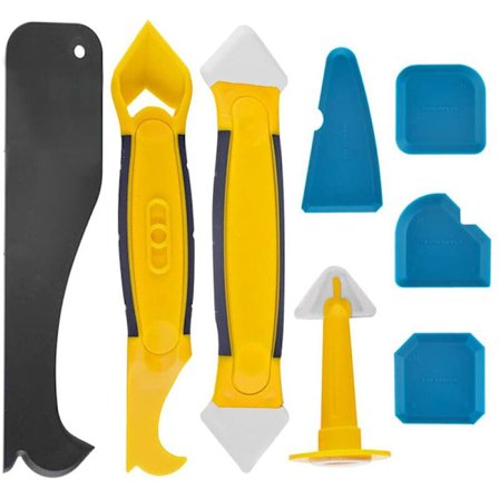 TRIP 8 st silikonfogverktyg fogborttagningsverktyg med skrapa/fogborttagare/munstycke silikonfogborttagningsverktyg för badrum kök