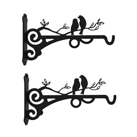 Stærke metalophængningskurve kroge med skruer udendørs planteholder væg krog planter lanterne fuglefoder 2 stk