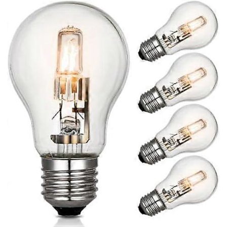 E27 Halogeenilamppu 42W Himmennettävä, Edison-kierrekanta 2700K Lämmin valkoinen, Energiaa säästävät lamput, 624LM 220-240V, 5 kpl pakkaus [DB]