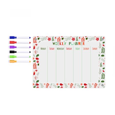 Magnetisk kalender för kylskåp Veckoplanerare Magnetisk kalender Whiteboard Att göra-lista Tavla för inköpslista för matvaror för kylskåp