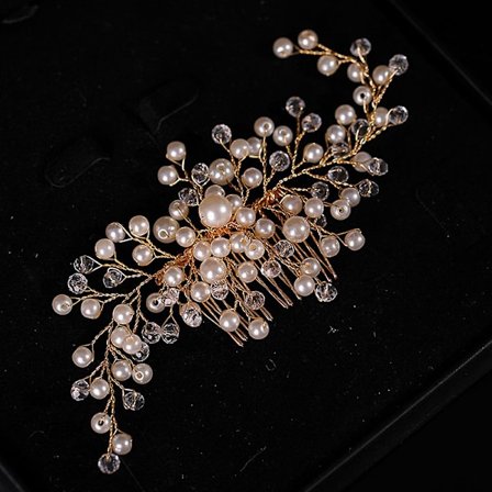 Hårspænde i Antik Stil med Krystal Hårklips Super Fe Pearl Hår Klassisk