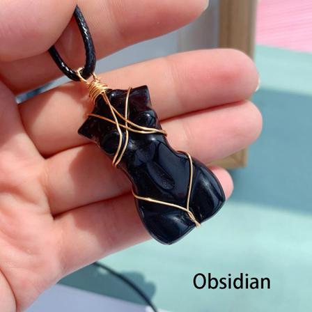 1 St Naturliga Kristallhänge Kroppsmodell Halsband Ädelstenssmycken