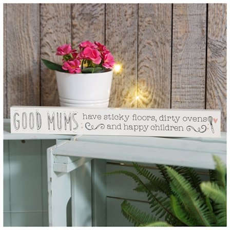 Träskylt Good Mums Happy Children