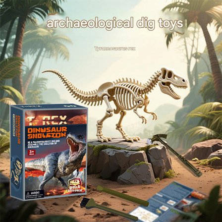 Arkeologiska utgrävningsleksaker, Tyrannosaurus Rex-fossil, dinosaurieskelettmodeller, skattjaktleksaker för barn