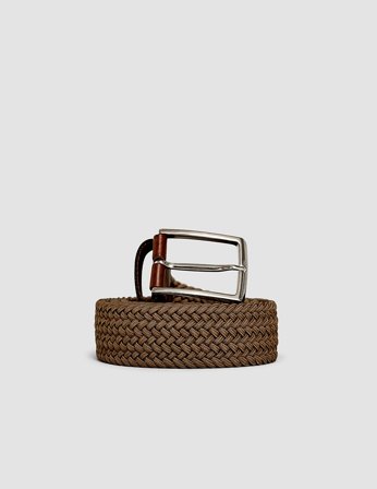 Shaping New Tomorrow - Braided Elastic Belt - Khaki - Herre - Størrelse 105
