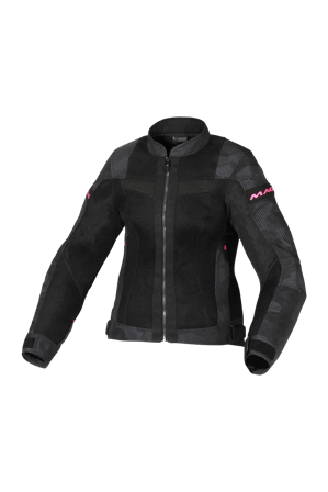 Motorradjacke Macna Velotura Damen Schwarz/Grau/Tarnfarbe S