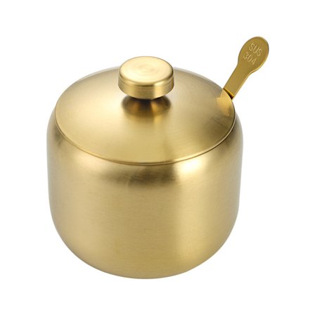 Krydderkrukke i 304 rustfritt stål med skje