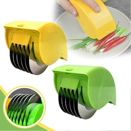 Cilantro Chopper Urte-Rulle med 6 Blade Manuel Persille-Hakker PP Urte-Skærer [DB]