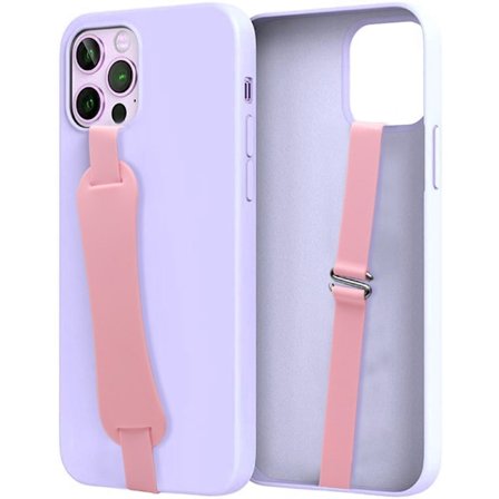 Universell silikon telefonholder med strikk for Android og iPhone. rosa