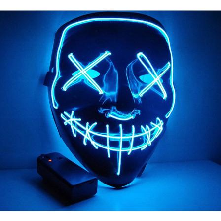 Syleubucy LED Halloween-naamio Moderni johto Valo Halloweenille jouluun Blue