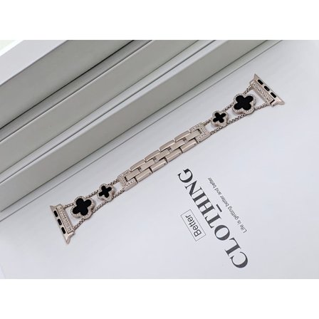 Klockarmband för Apple Watch iWatch 20MM Universal Starlight + Svart Skal