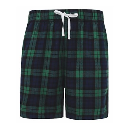 Skinni Fit Herr Tartan Lounge Shorts M Marinblå/Grön Check