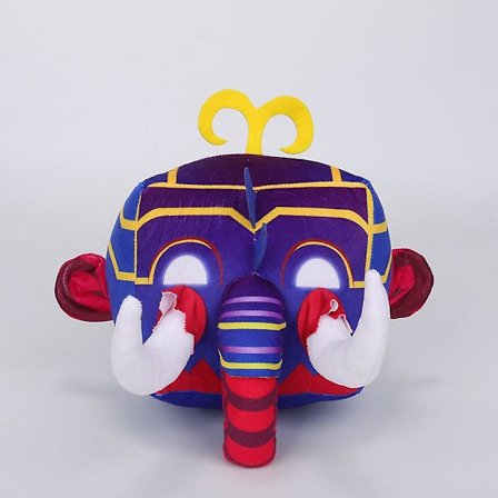 Blox Fruits spillleke - Leopardmønstret fruktboks plysjleketøy lilla boksdukke (15 cm, Mammoth Box 210 g)