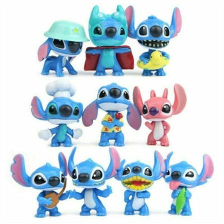 10 stk/sett Lilo & Stitch Minifigurer Kake Topper Romdekorasjon Barneleker Gaver