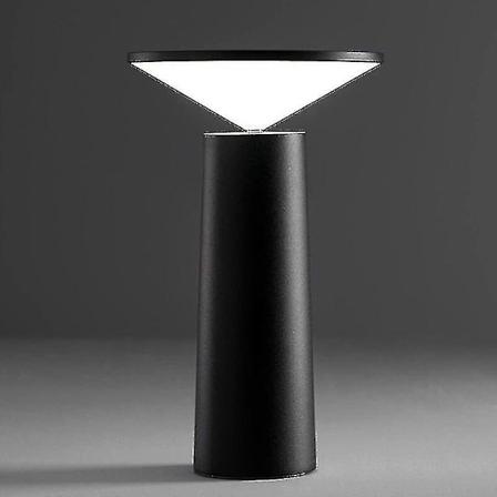Trådløs LED-bordlampe, oppladbar skrivebordslampe med dimbar berøringskontroll, 3 farger, for innendørs-/utendørsbruk, restaurant, bar - svart